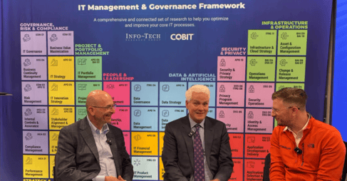 Inside the booth: recording with John O'Brien and Mark Roman at EDUCAUSE 2026 in Denver.